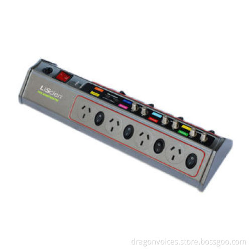 8way Power Socket, Aluminum Plate with Full Line Surge Protection, 2USB charger port 3.1A